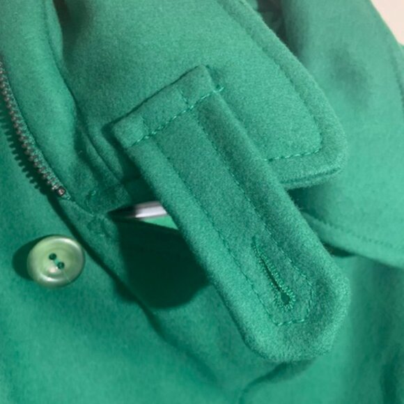 French Connection Women's Wool Blend Green Mid Length Stylish Peacoat - Size 10 - Picture 7 of 12